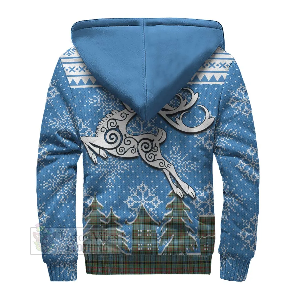 Brisbane Clan Christmas Sherpa Hoodie Celtic Reindeer Style