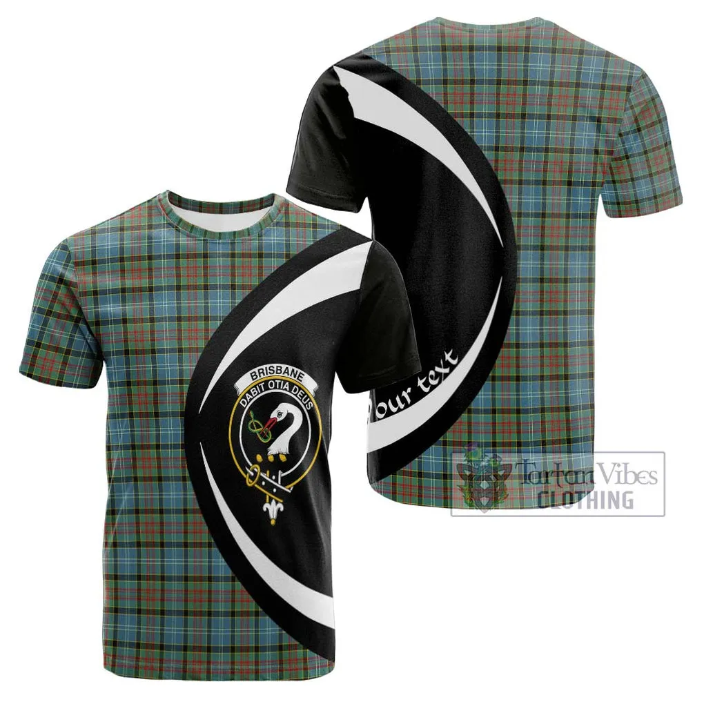 Brisbane Tartan Cotton T-shirt with Family Crest Circle Style