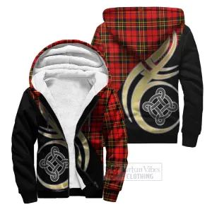 Brodie Modern Tartan Sherpa Hoodie with Family Crest and Celtic Symbol Style