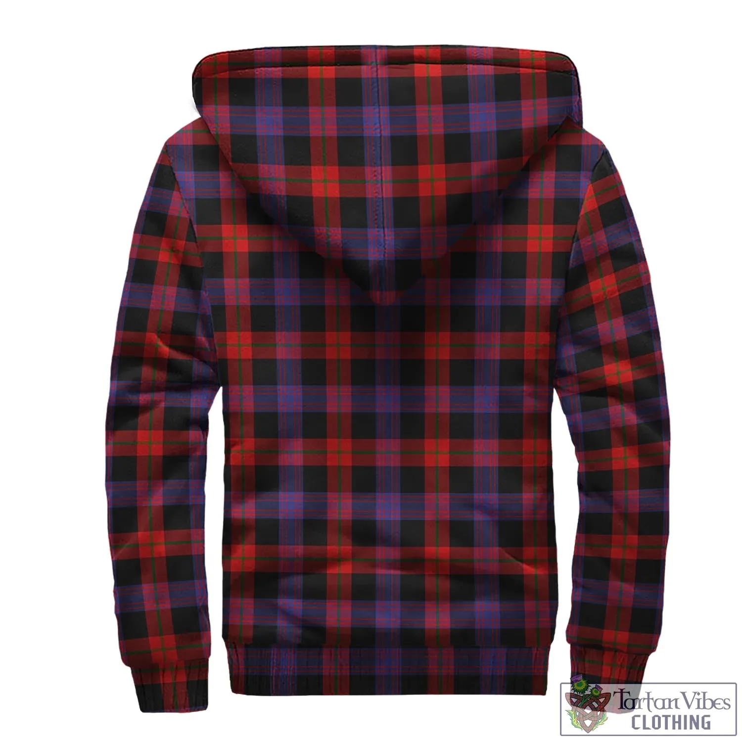 Brown (Broun) Tartan Sherpa Hoodie with Family Crest