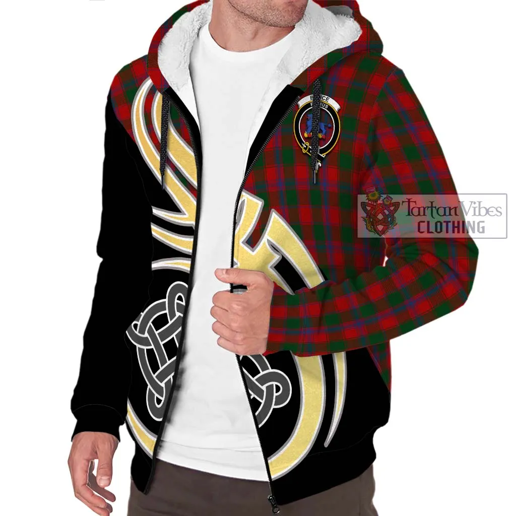 Bruce Old Tartan Sherpa Hoodie with Family Crest and Celtic Symbol Style