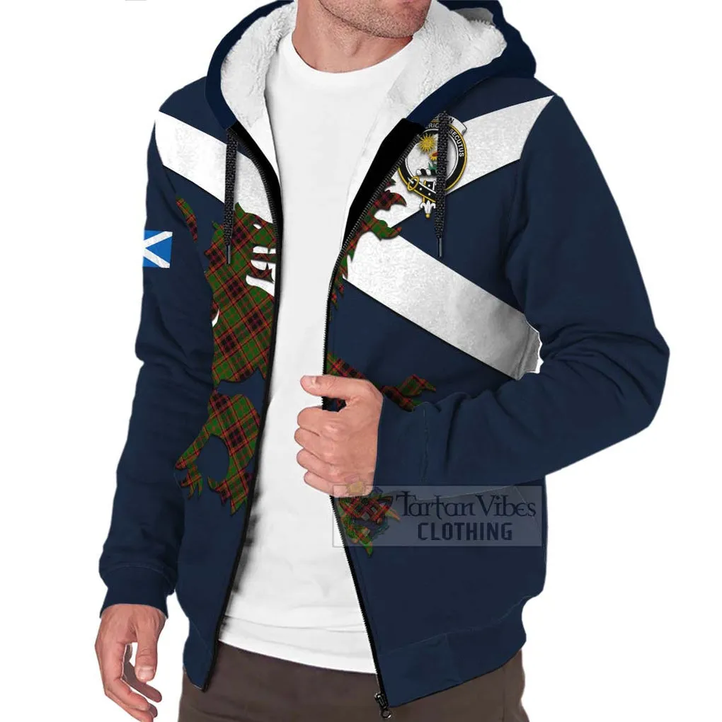 Buchan Tartan Lion Rampant Sherpa Hoodie  Proudly Display Your Heritage with Alba Gu Brath and Clan Name