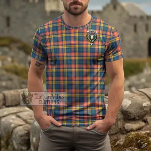 Buchanan Ancient Tartan Cotton T-Shirt with Family Crest