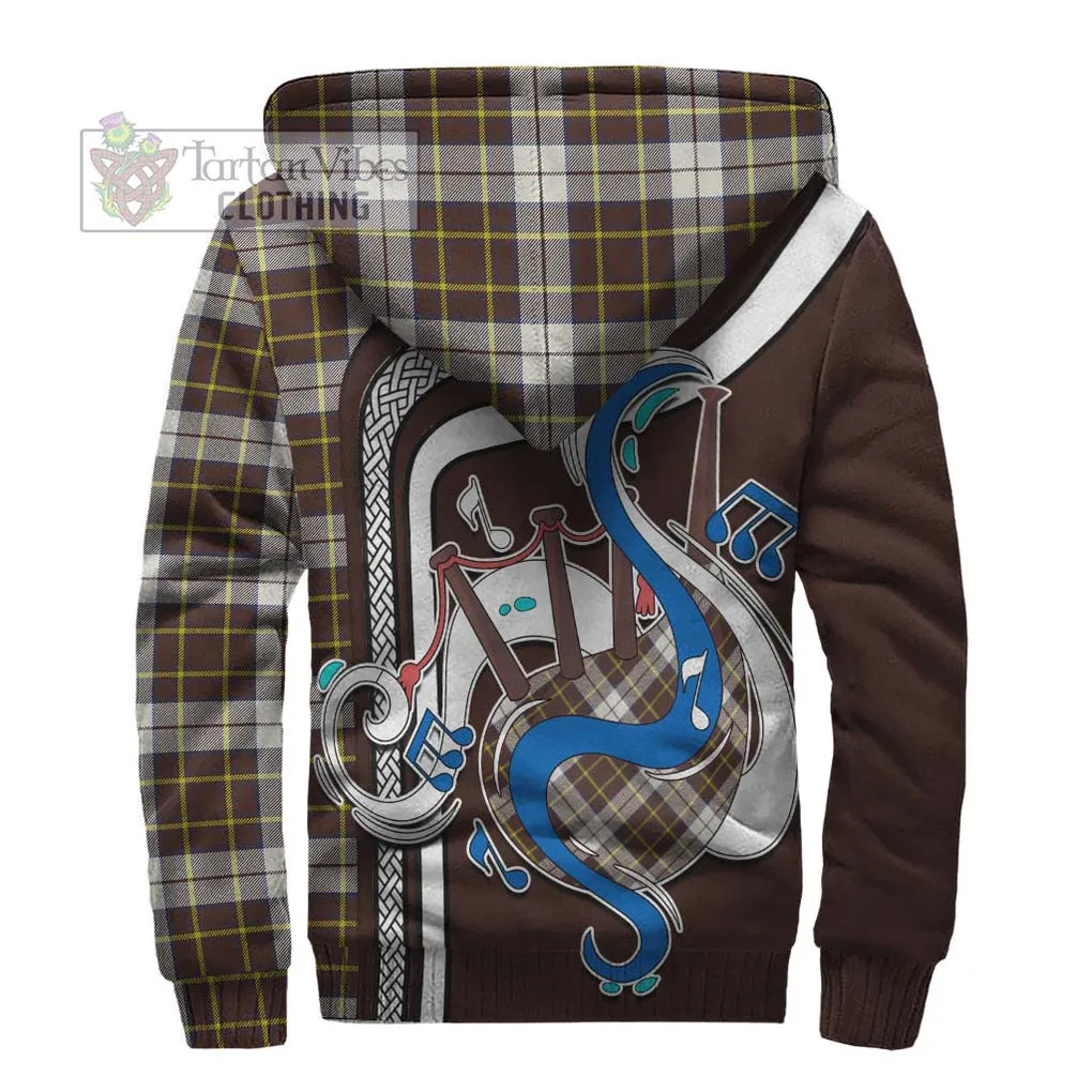 Burns Battalion Weathered Tartan Sherpa Hoodie with Epic Bagpipe Style