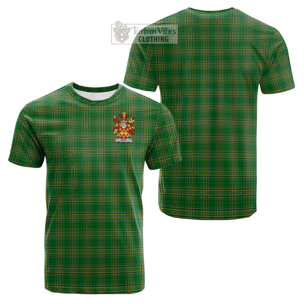 Butt Irish Clan Tartan Cotton T-shirt with Coat of Arms