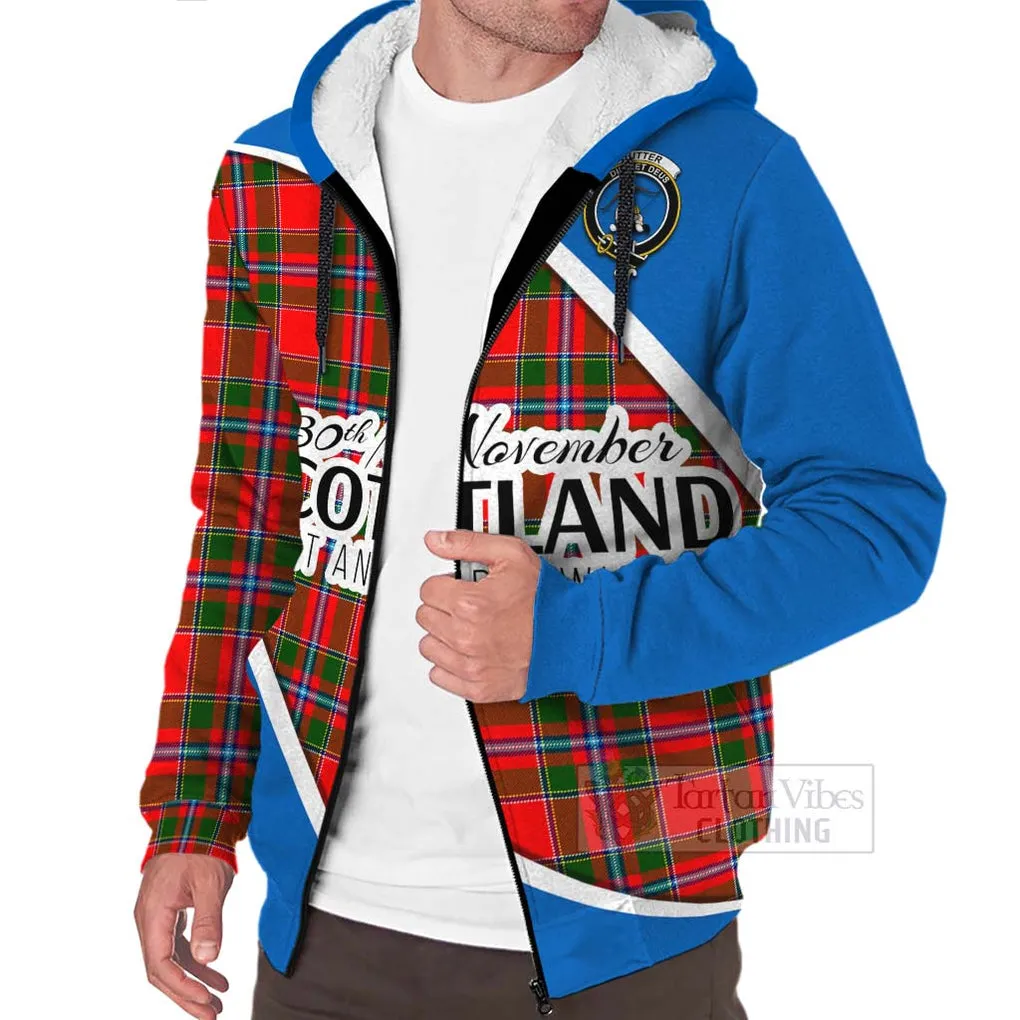 Butter Family Crest Tartan Sherpa Hoodie Celebrate Saint Andrew's Day in Style