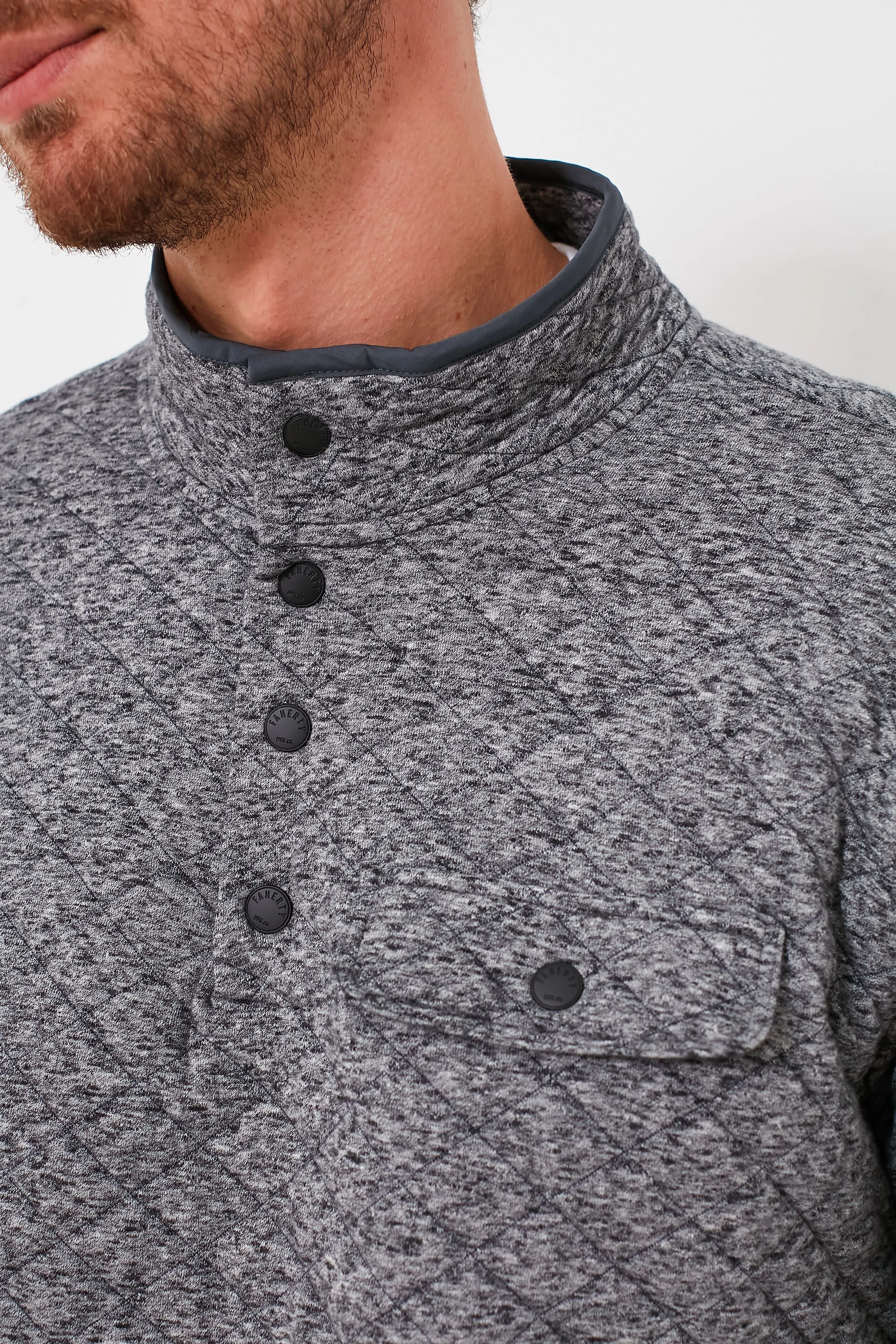 Carbon Melange Epic Quilted Fleece Pullover