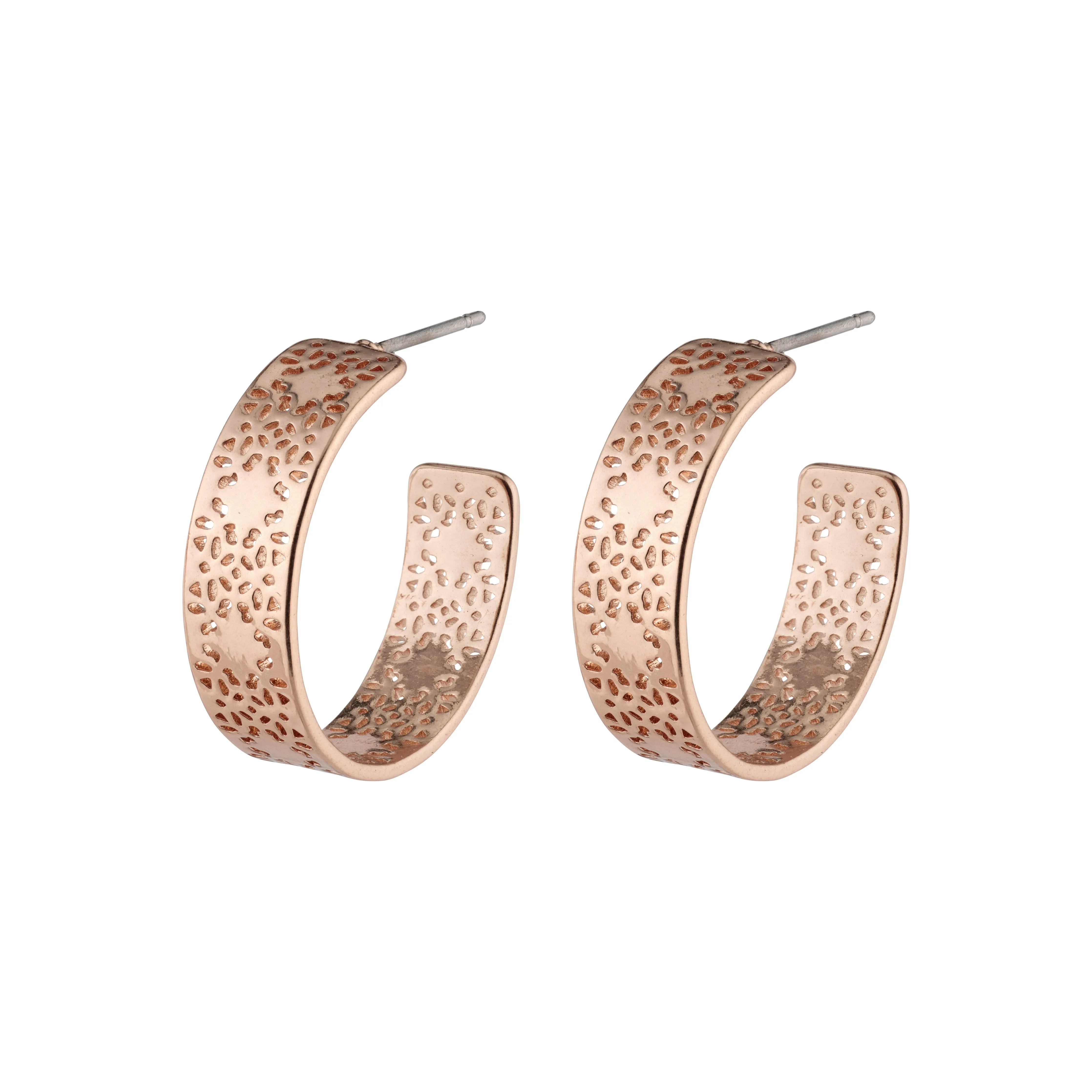 CAROL medium hoop earrings rosegold-plated