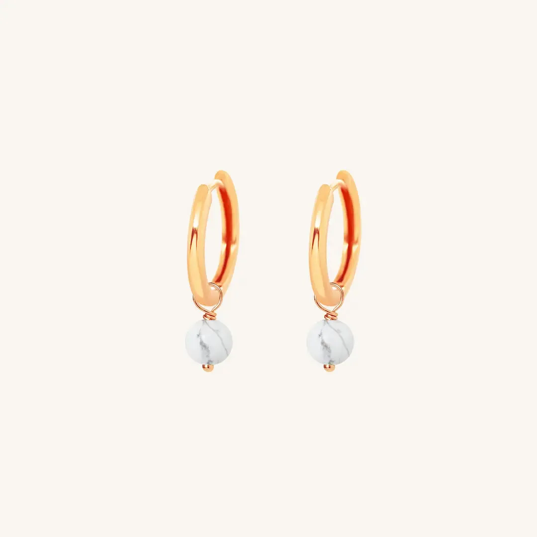 Carter Howlite Hoops - Stone of Clarity