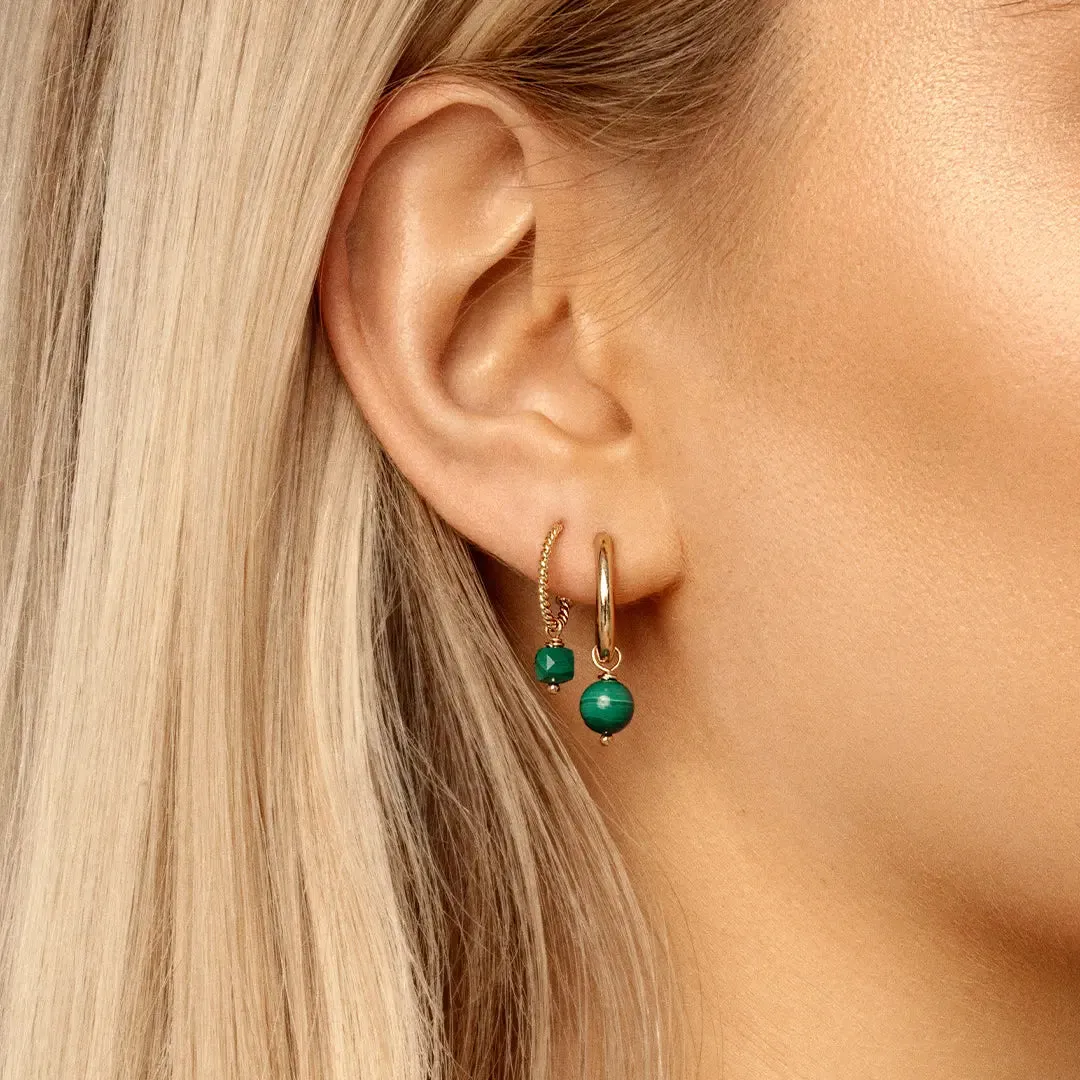 Carter Malachite Hoops - Stone of Transformation