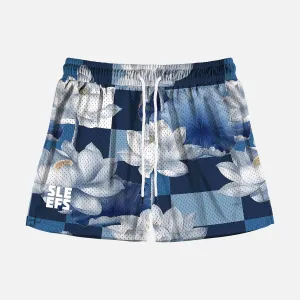 Checkered Lotus Shorts - 5"