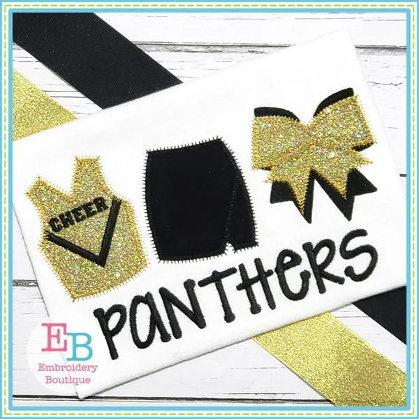 Cheer Uniform Trio Zigzag Applique