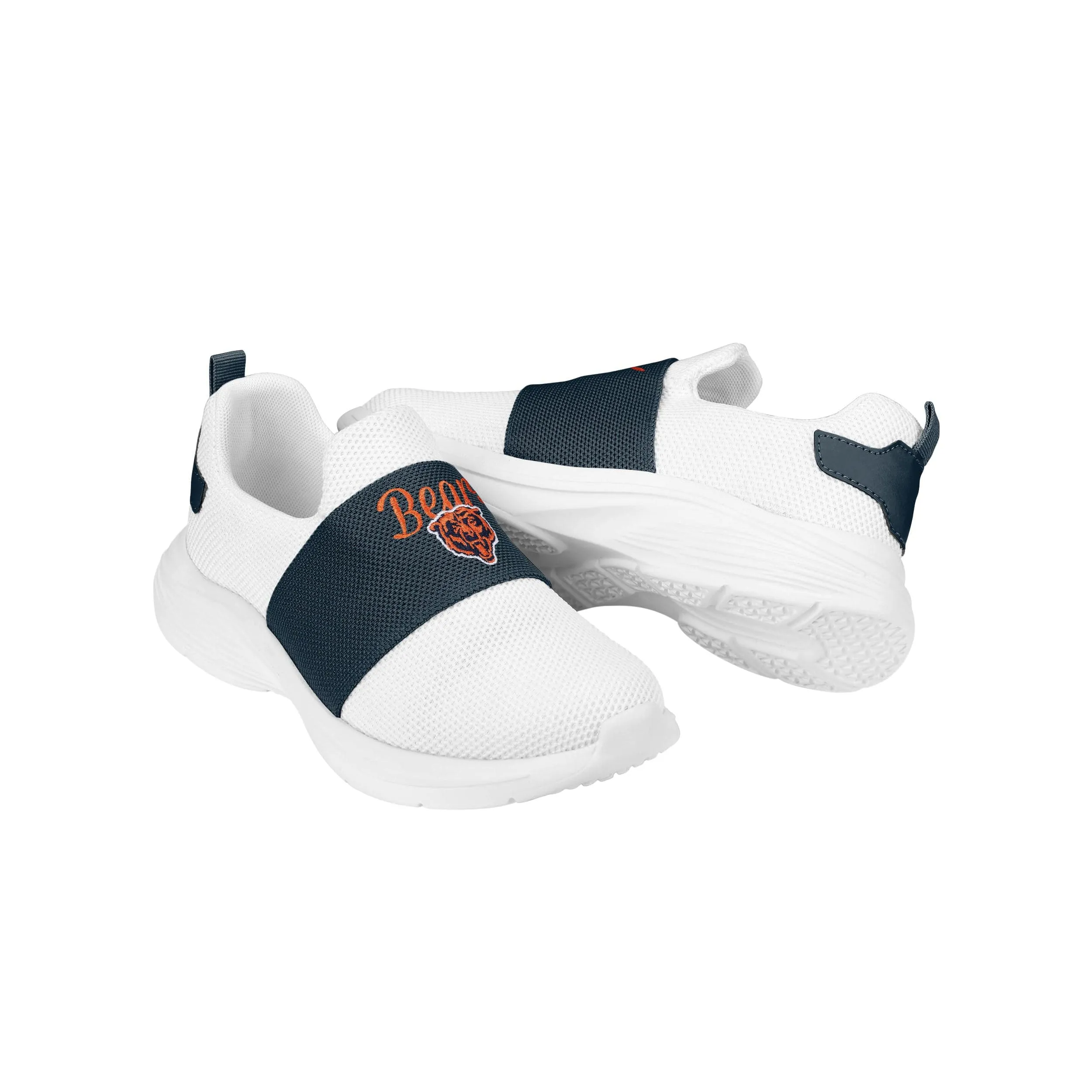 Chicago Bears NFL Womens Script Wordmark White Slip On Sneakers