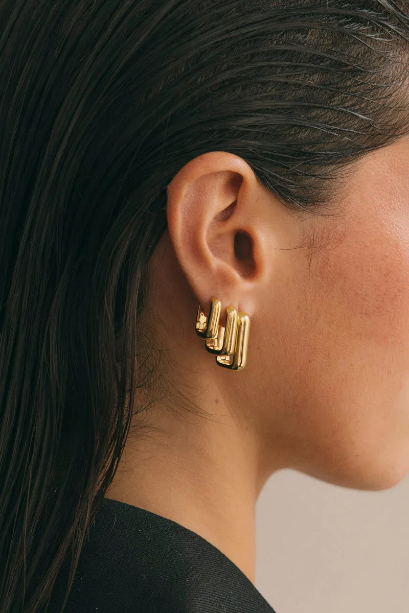 Classic Ovate Hoops Gold Plated (14mm)