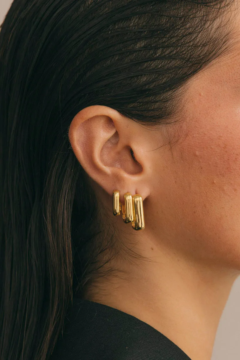 Classic Ovate Hoops Gold Plated (14mm)