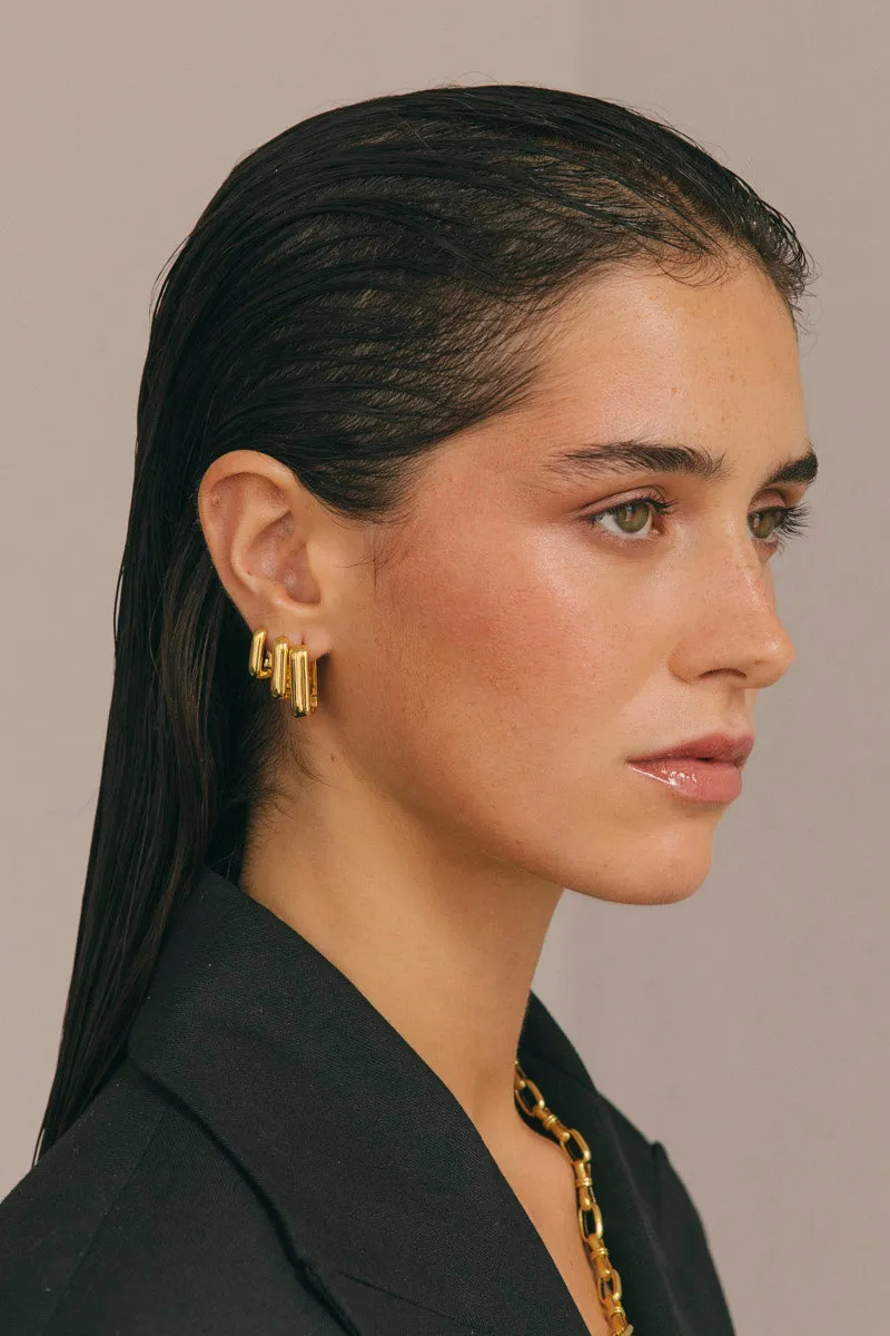 Classic Ovate Hoops Gold Plated (14mm)