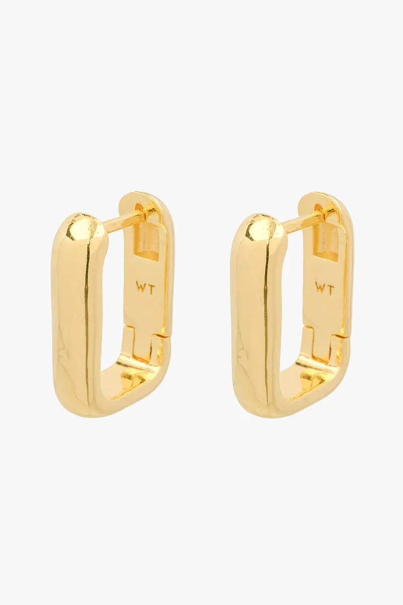 Classic Ovate Hoops Gold Plated (17mm)