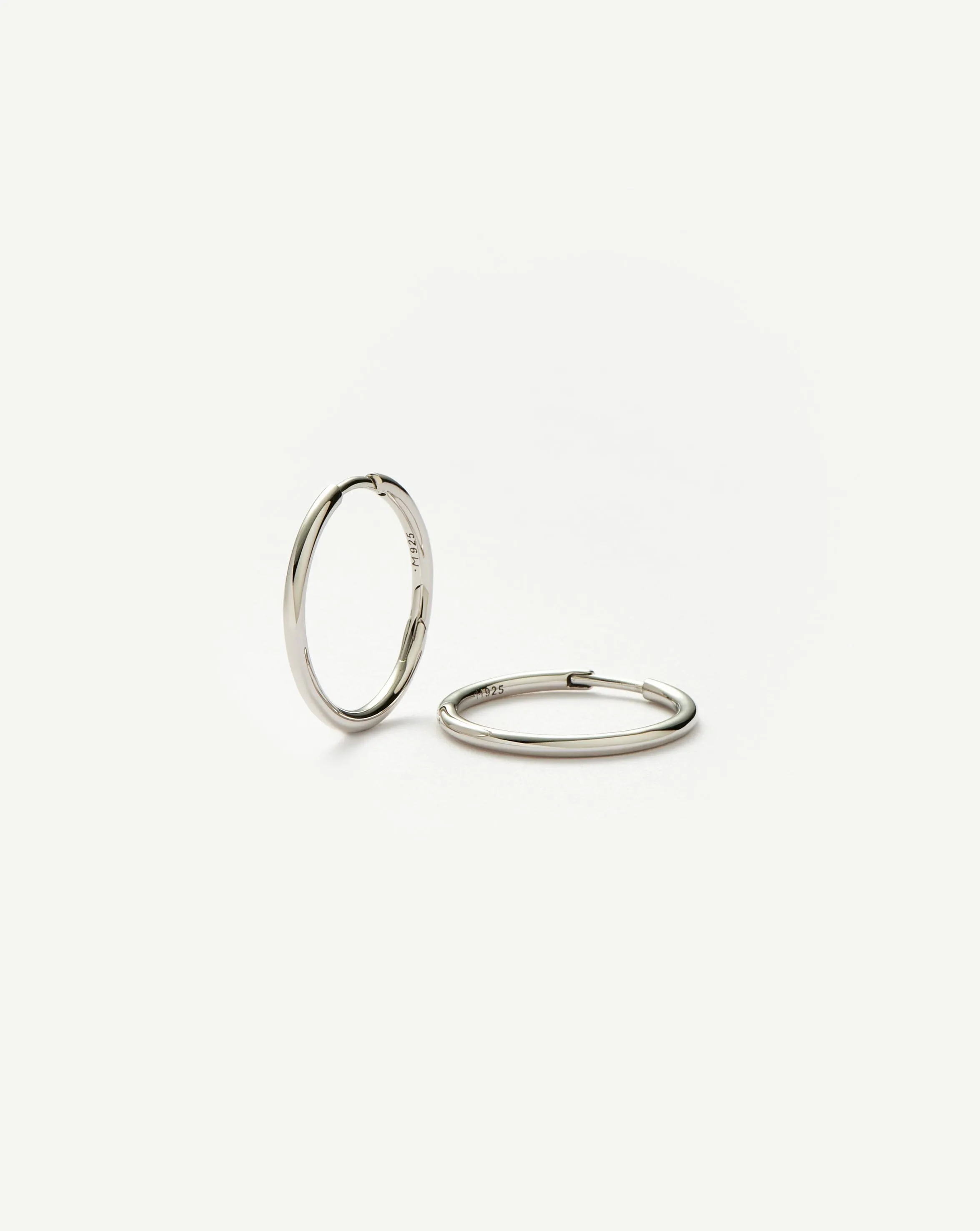 Classic Small Hoop Earrings  | Rhodium Plated on Recycled Sterling Silver