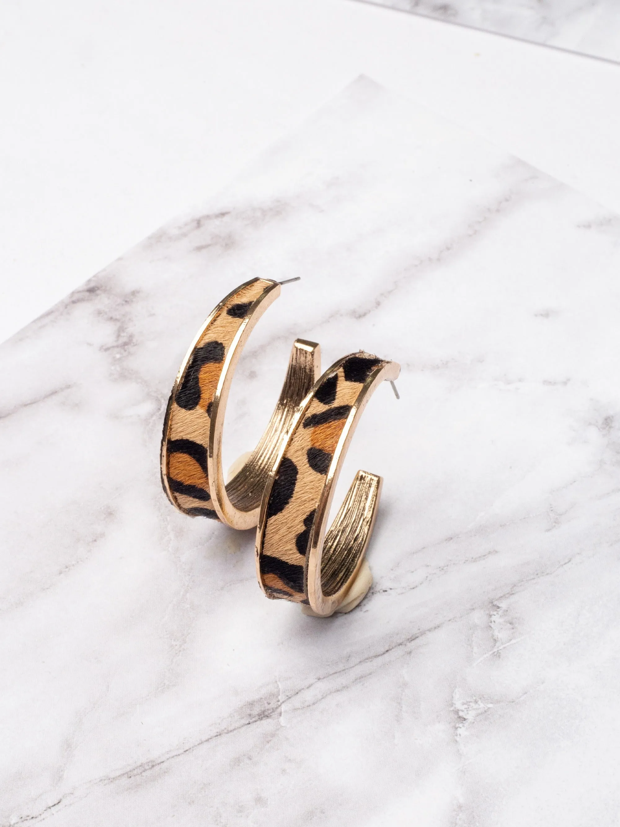 Cocktails And Music Leopard Hoop Earrings