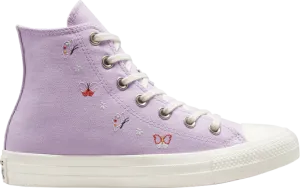 Converse Wmns Chuck Taylor All Star High Butterfly Wings Sneakers, Purple