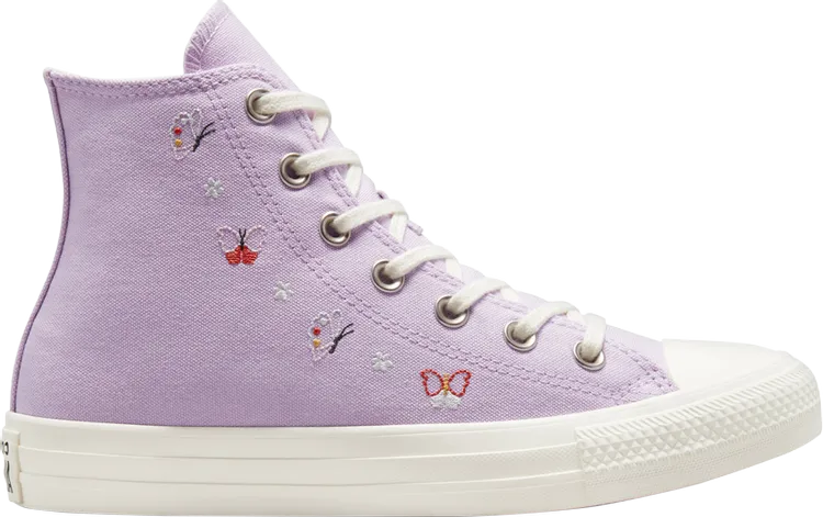 Converse Wmns Chuck Taylor All Star High Butterfly Wings Sneakers, Purple