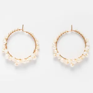 Cruz Pearl Hoop Earrings