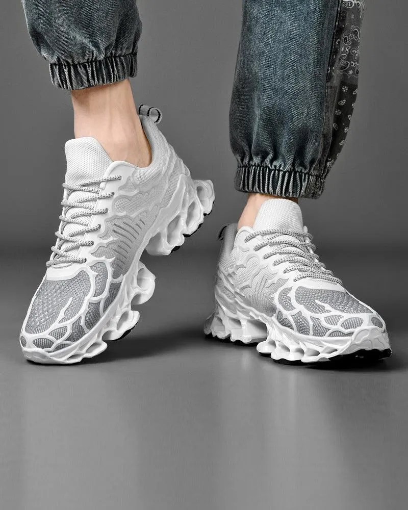 Cyberpunk Casual Woven Textured Sneakers