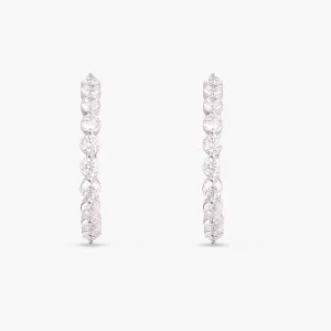 CZ Adorned silver Hoop Earrings