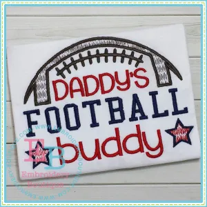 Daddy's Football Buddy Embroidery Design