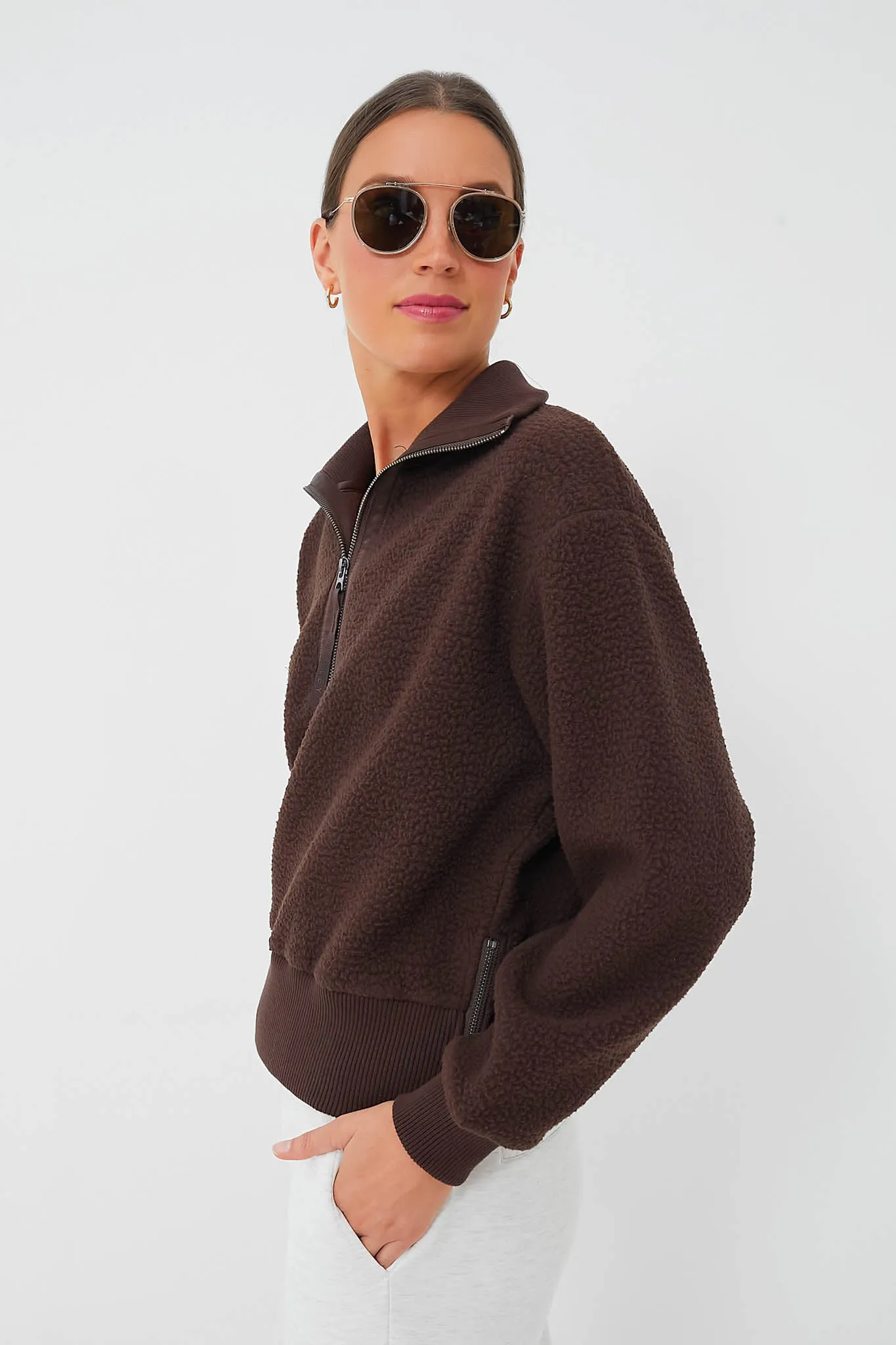 Dark Truffle Roselle Half Zip Fleece