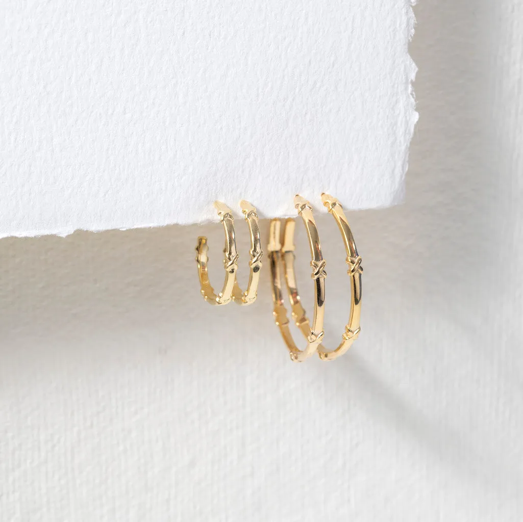 Deia Large Yellow Gold Vermeil Kiss Hoop Earrings