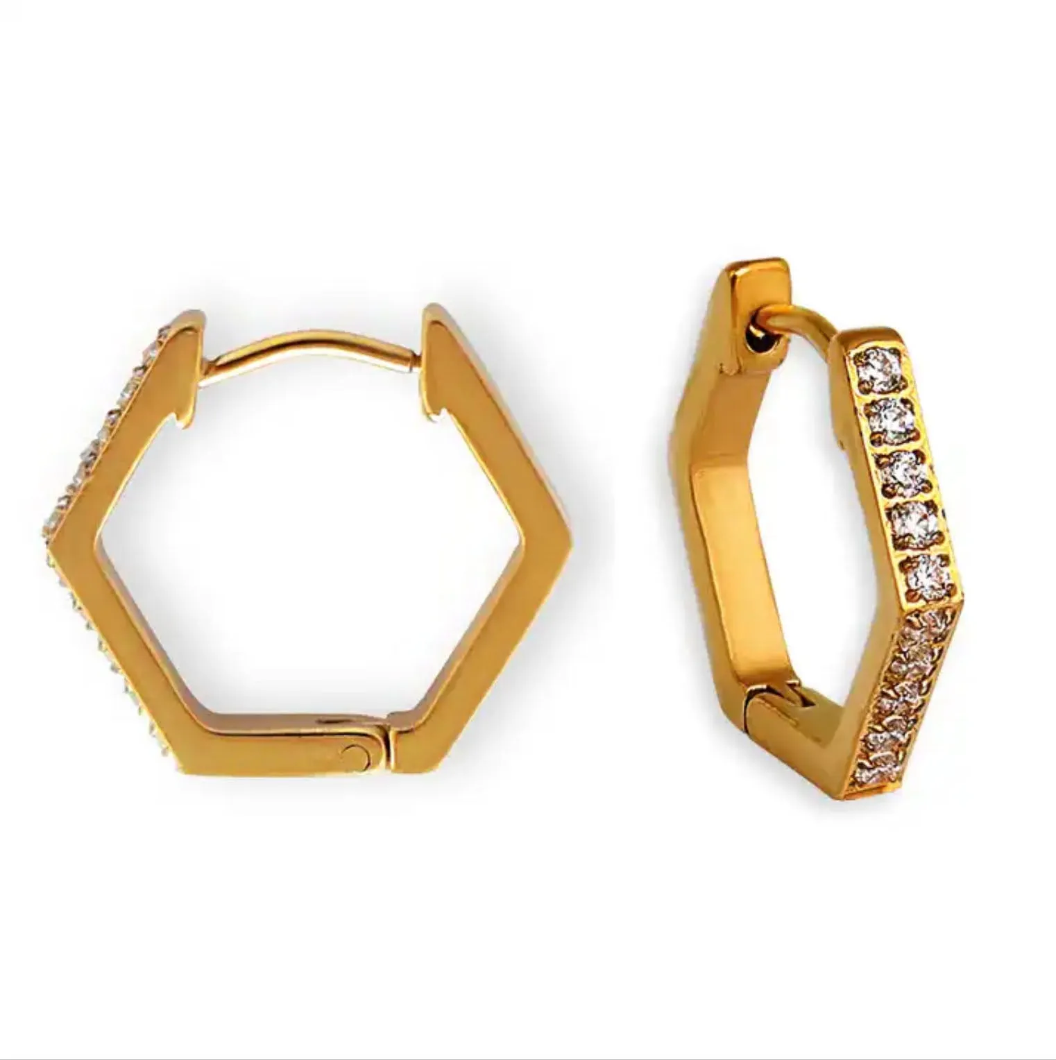 Diamond Hexagon Hoops