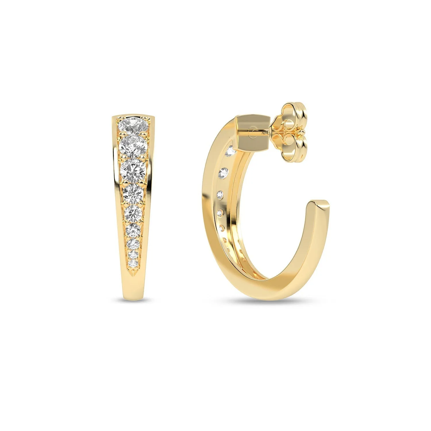 Diamond Open Hoops