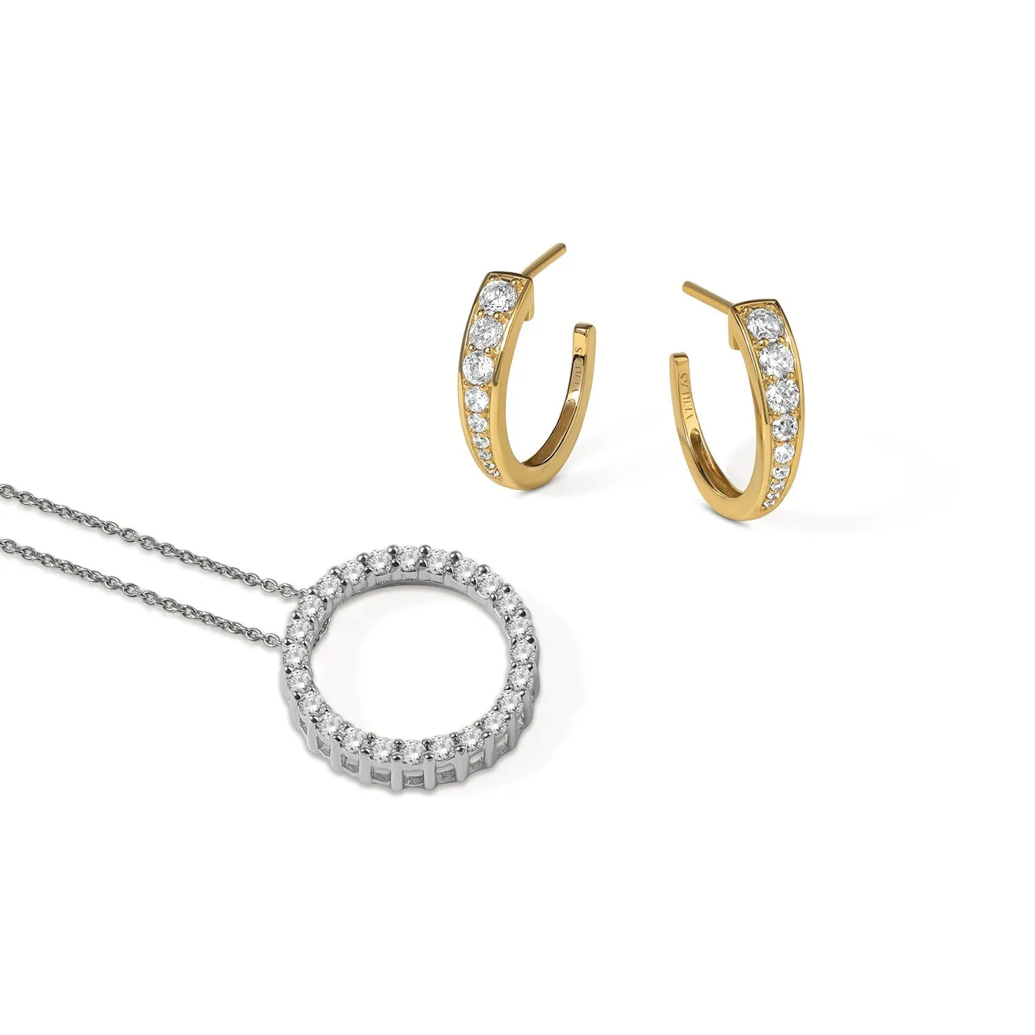 Diamond Open Hoops