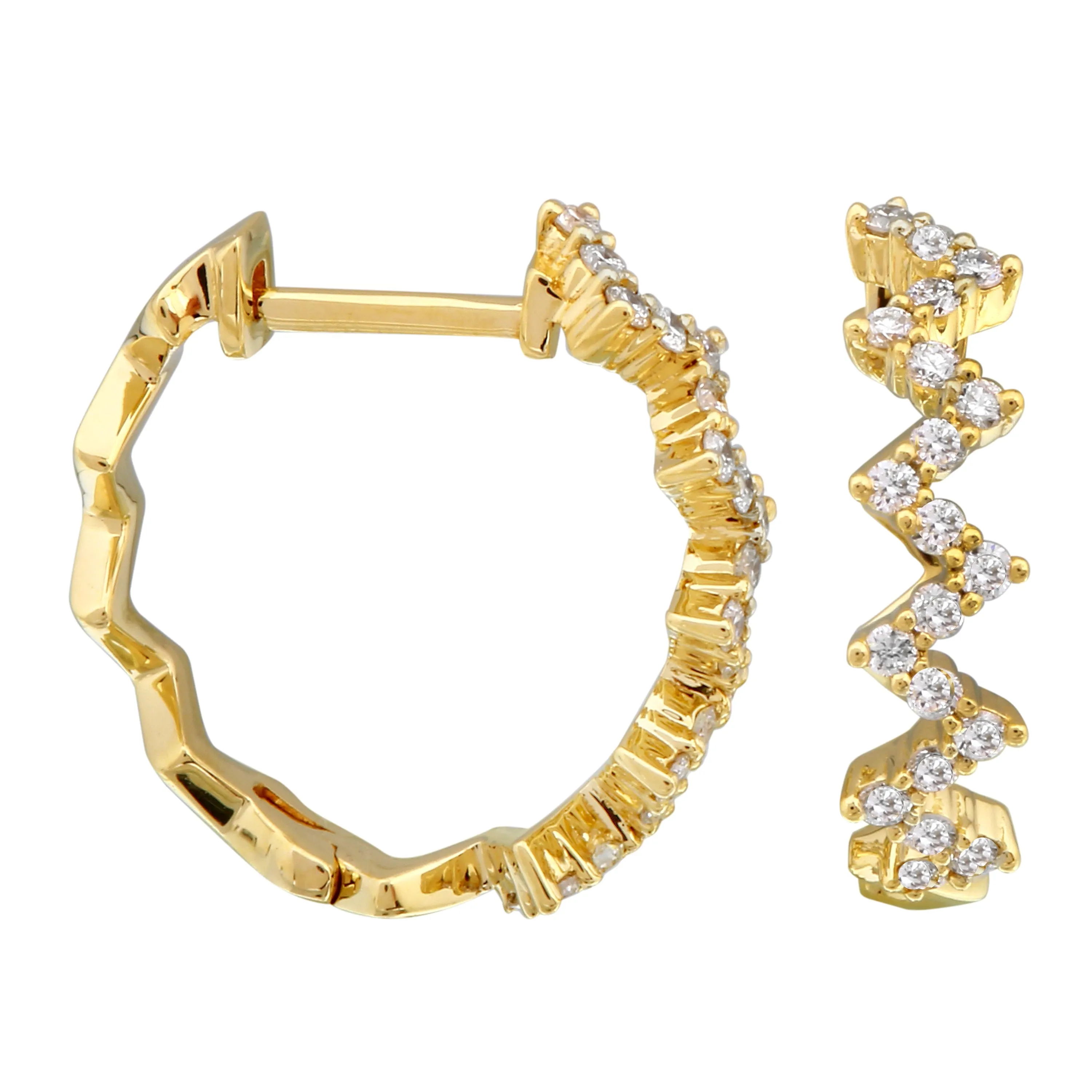 Diamond Zigzag Hoops