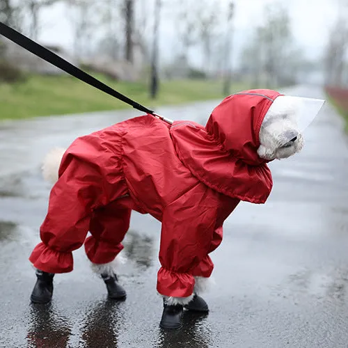 Dog Raincoat Teddy Four-legged Waterproof All-inclusive | Brodtica.com