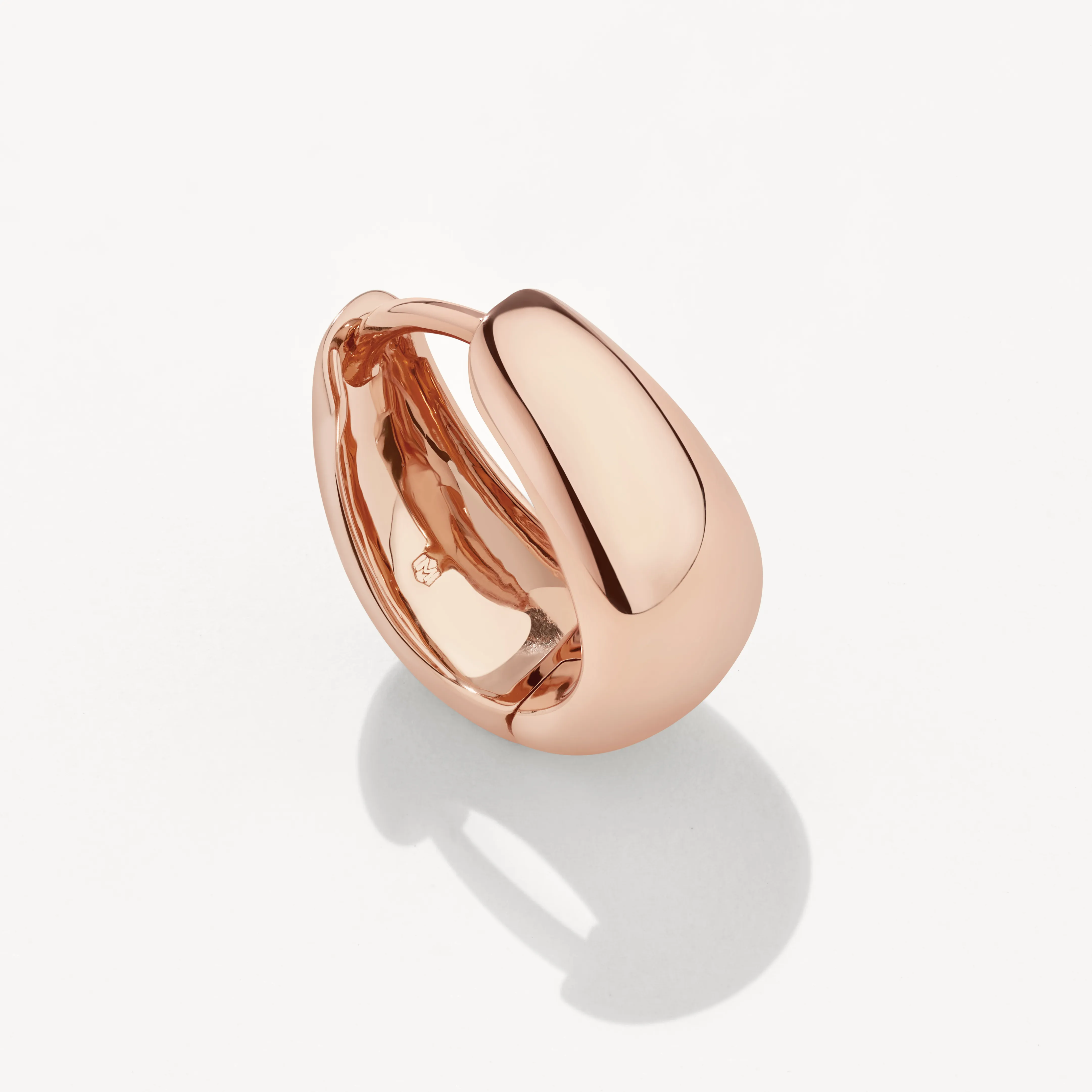 Dome Huggie Hoops in Rose Gold