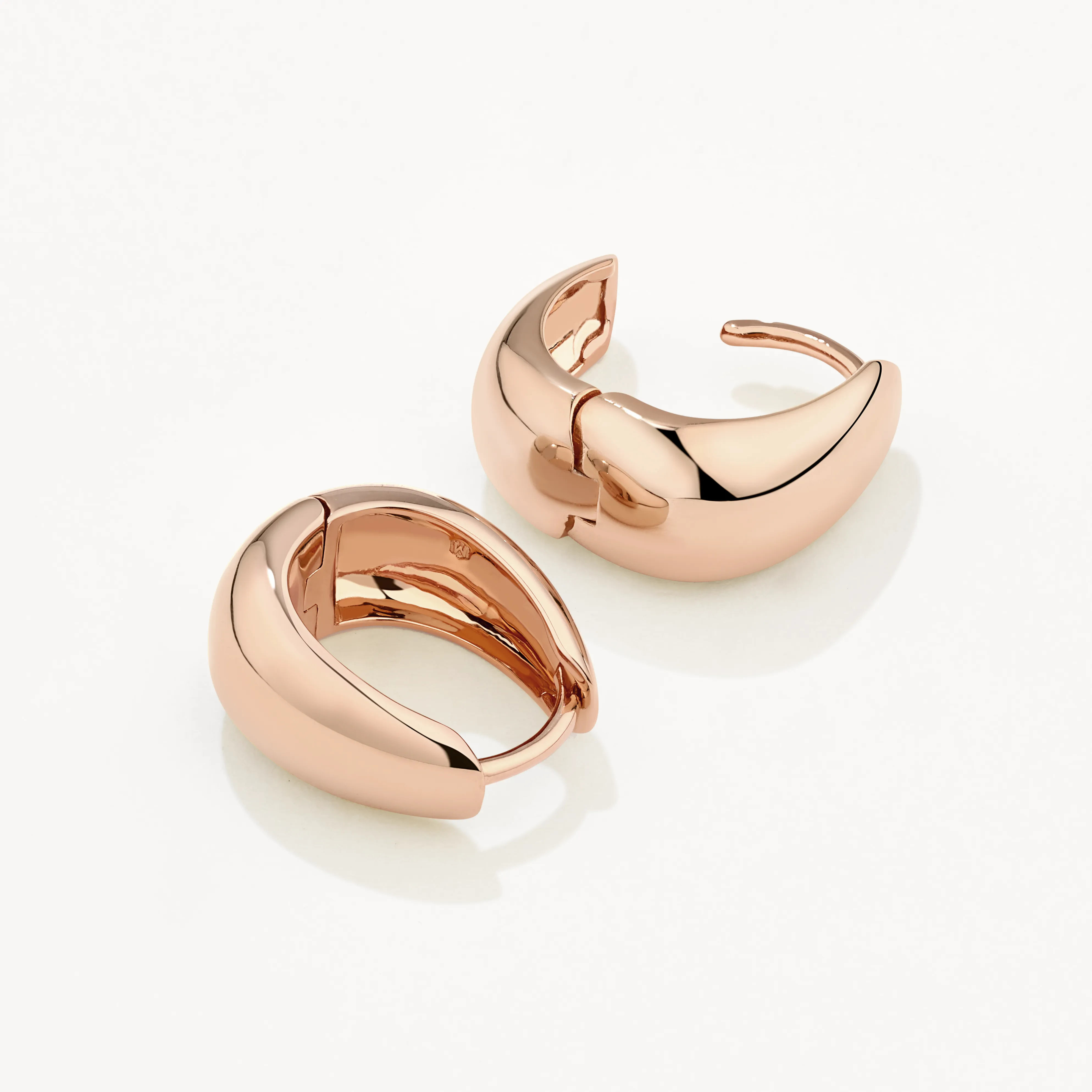 Dome Huggie Hoops in Rose Gold