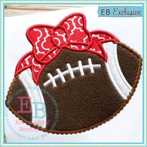 Dotted Football with Bow Applique