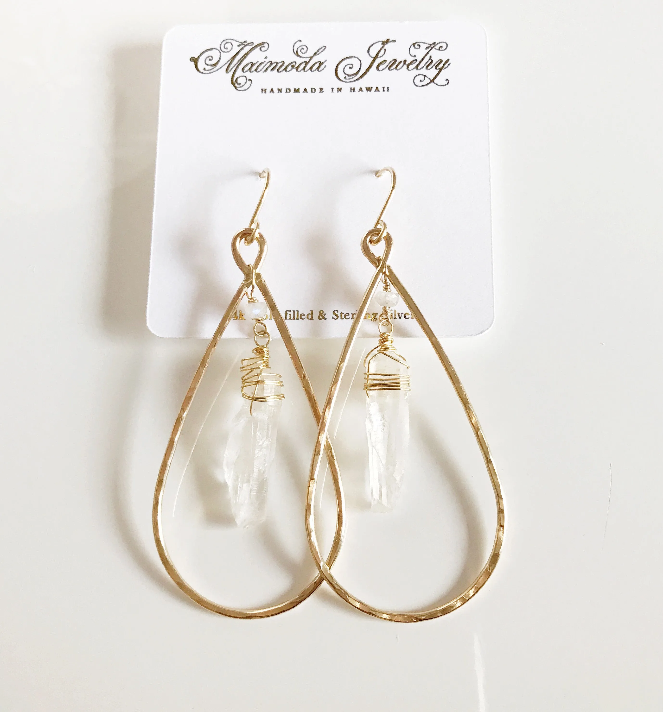 Earrings Amira - Crystal quartz  (E405)