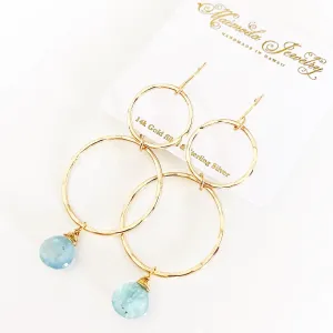 Earrings ANELA - aquamarine (E480)