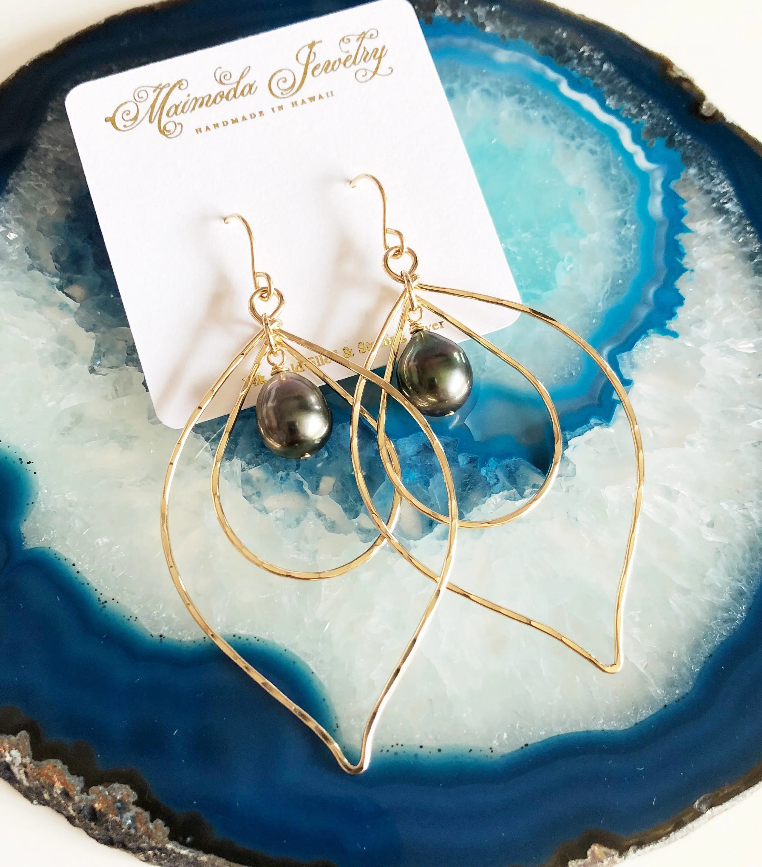 Earrings Chloe - Tahitian pearl (E327)