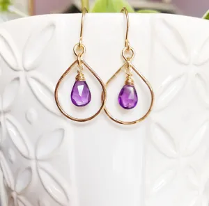 Earrings Irina - amethyst (E357)