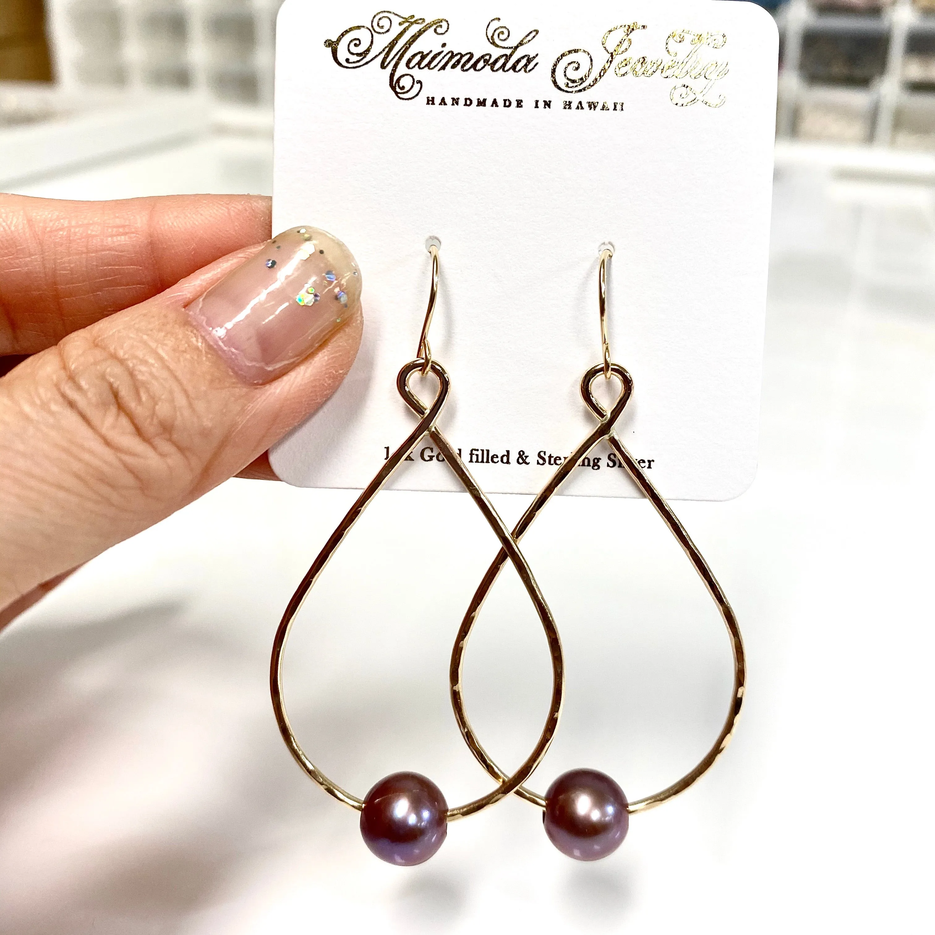 Earrings MOLLY - lavender Edison pearls (E576)