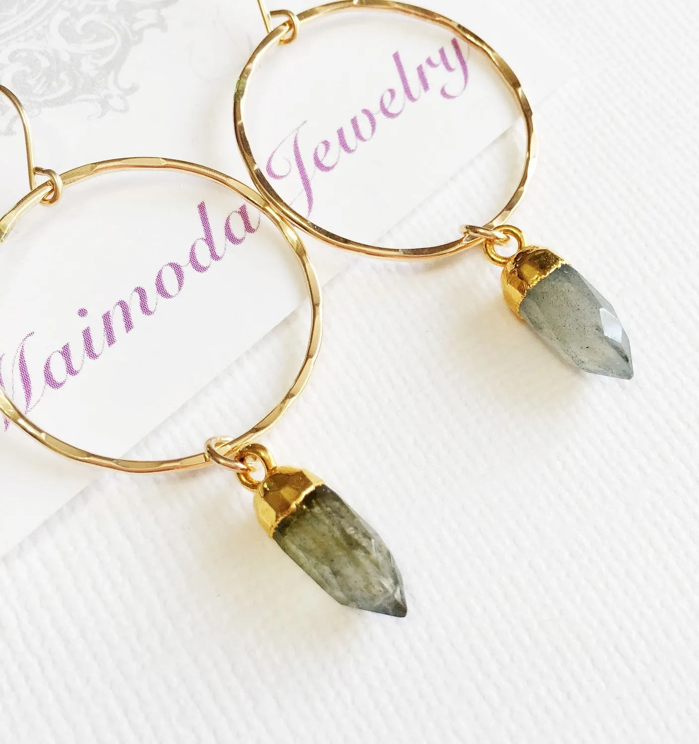 Earrings Zoe - labradorite (E271)