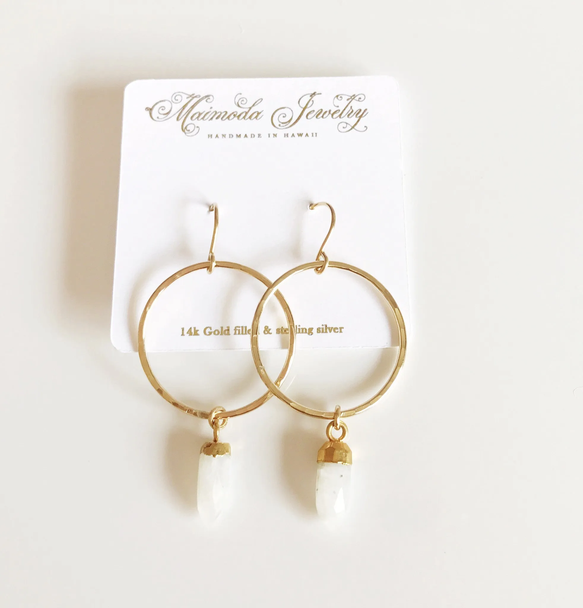 Earrings Zoe - moonstone (E358)