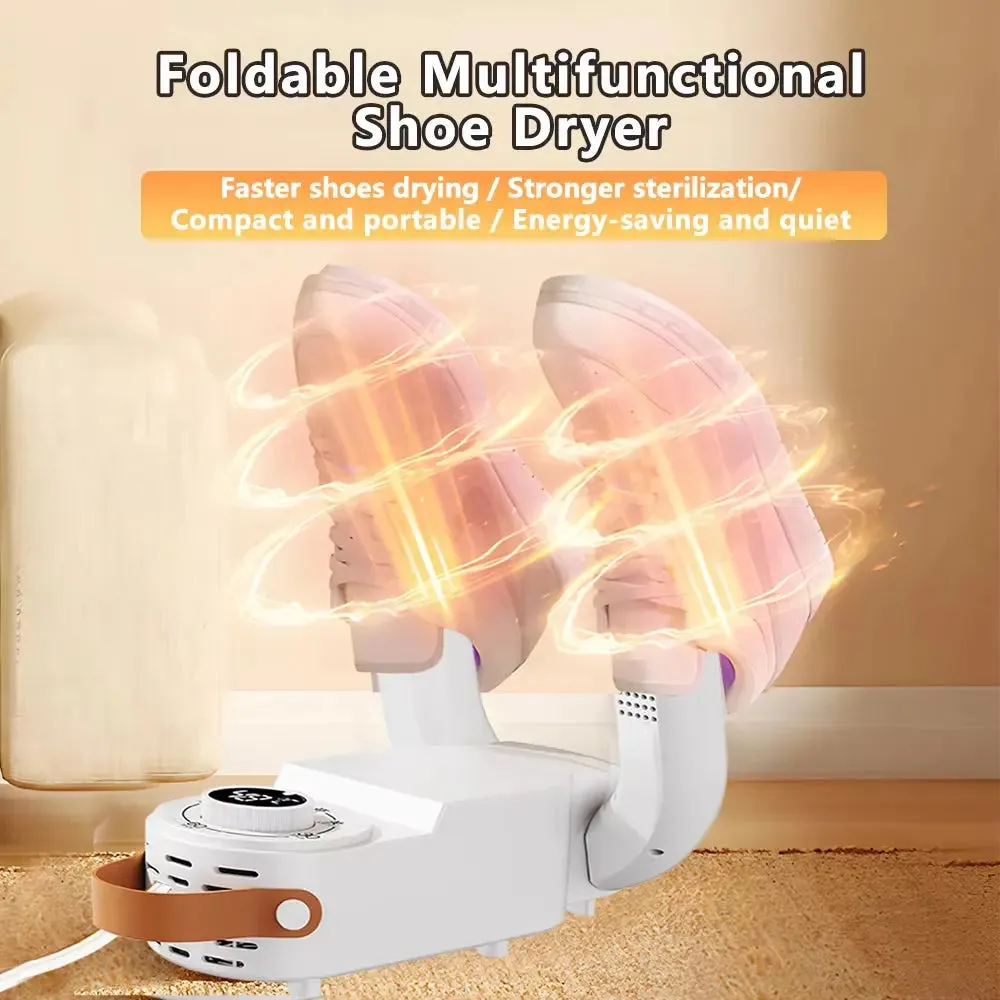 Electric Shoe Dryer, Boot Warmer Shoes Foot Boot Dryer Foldable Timed Deodorizing Eliminate Odor Fast Drying Boot Deodorizer