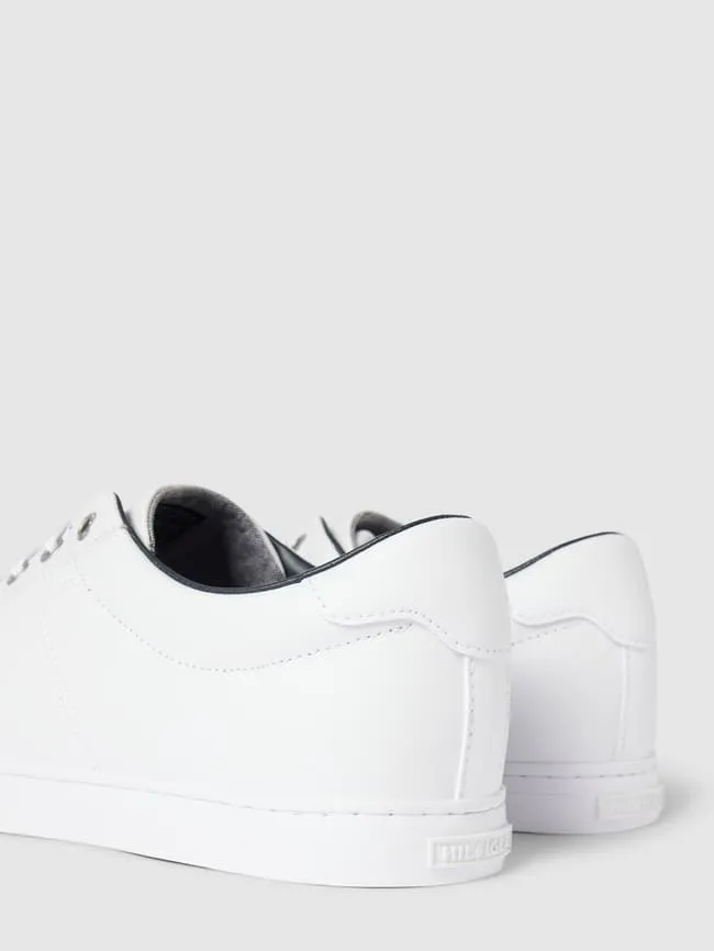 ESSENTIAL Tommy Hilfiger Leather Sneakers with Label, White