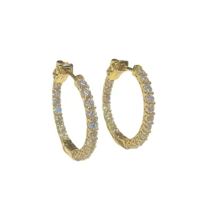 French Clasp Channeled Cubic Zirconia 1” Sparkle Hoops