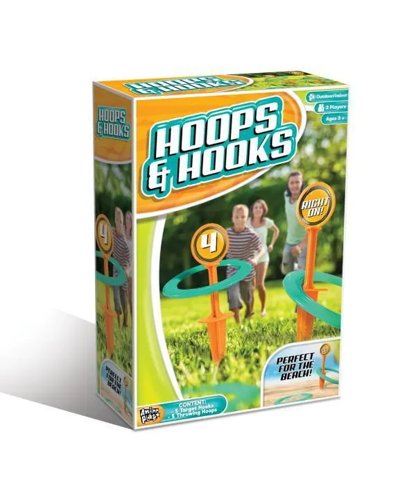 Fun a Ton Ring Toss Game for Kids and Adults Outdoor Toy Set (1 Pack) Hoop and Hooks Great Family Outdoors Game Toy